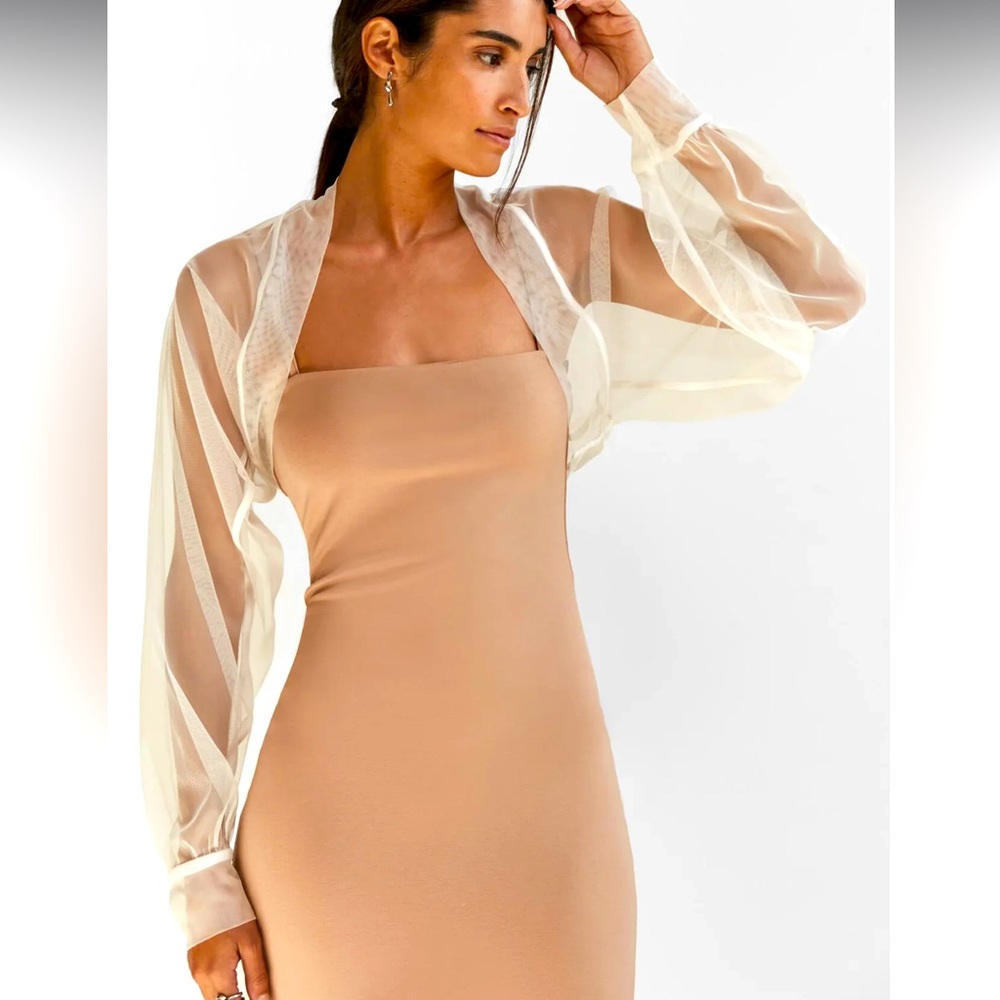Bridal bolero Marcela - sheer white bridal sleeves
